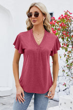 Rufffled Sleeve sOlid Staple Top - Pre Order