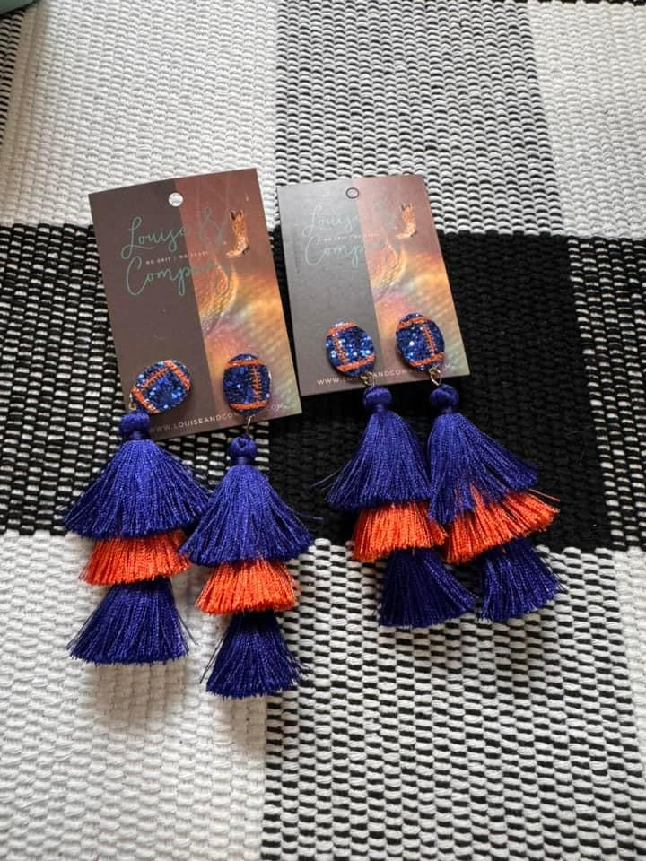 Accessories & Self care items - Orange and blue tassel earrings