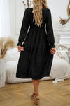 Smocked Flounce Textured Dress - Pre Order