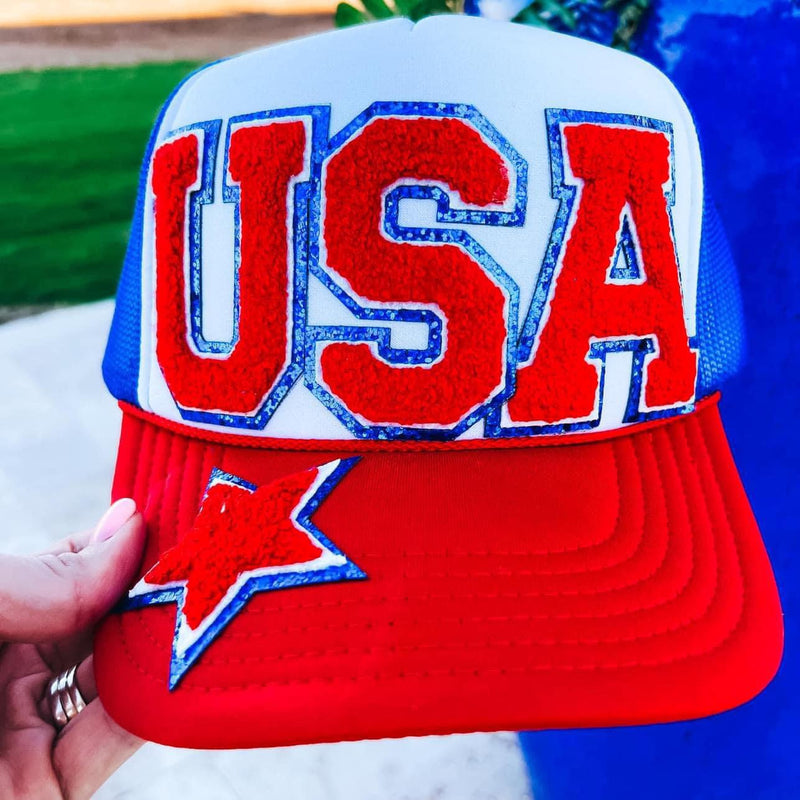 USA Snap back Chenille patch hat - Pre Order