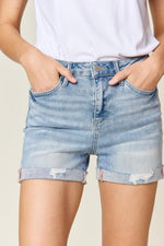 High Waisted Light Wash Judy Blue Shorts - Pre Order