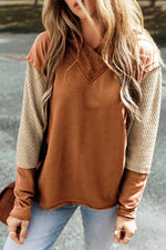 Rust & Cream Detailed Sleeve Top - Pre Order