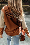 Rust & Cream Detailed Sleeve Top - Pre Order