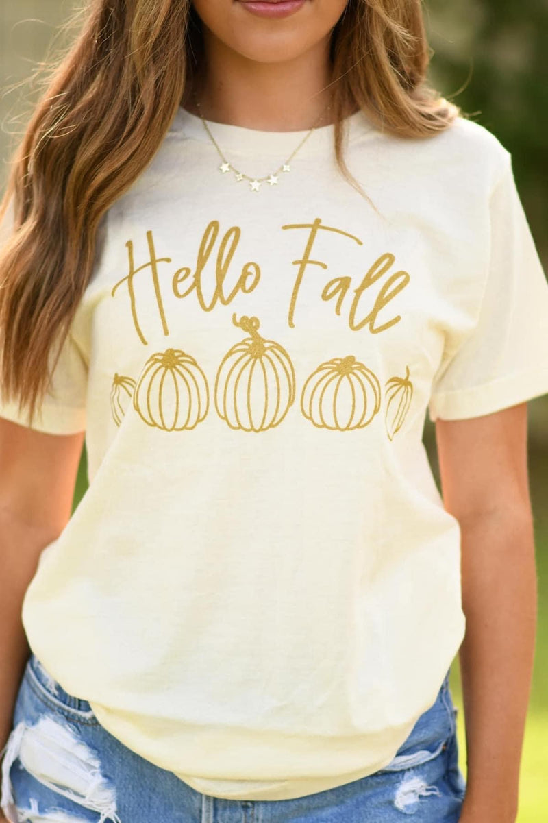 Hello Fall - Gold Shimmer Print - Pre order