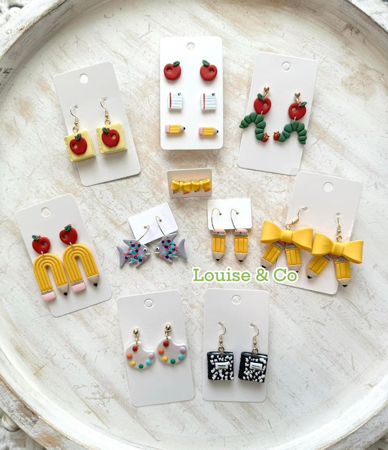 Handmade Back to School Earrings - Pre Order