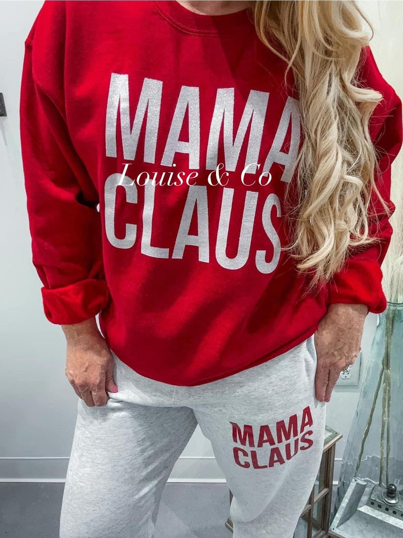 Red Mama Claus Pullover & Jogger - Pre Order