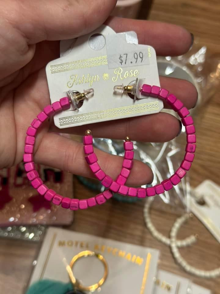 Friday the 13th sale - Pink Hoops