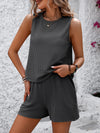 Round Neck Sleeveless Top and Shorts Set