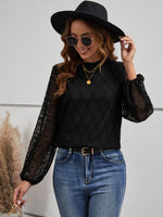 Round Neck Long Sleeve Blouse