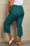 Judy Blue Hailey Full Size Tummy Control High Waisted Cropped Wide Leg Jeans