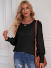 Round Neck Lantern Sleeve Blouse