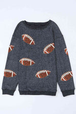Sequin Football Patch Corduroy Sweatshirt