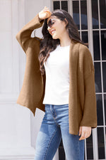 Tied Open Front Long Sleeve Cardigan