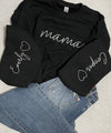 PREORDER: Custom Mama Sweatshirt in Six Colors with Embroidered Vertical Names