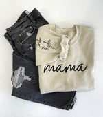 PREORDER: Embroidered Mama Sweatshirt in Six Colors (One Custom Sleeve)