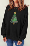 Sequin Christmas Tree Long Sleeve Sweatshirt
