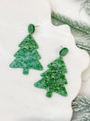 PREORDER: Pine Glitter Clear Resin Christmas Tree Dangles